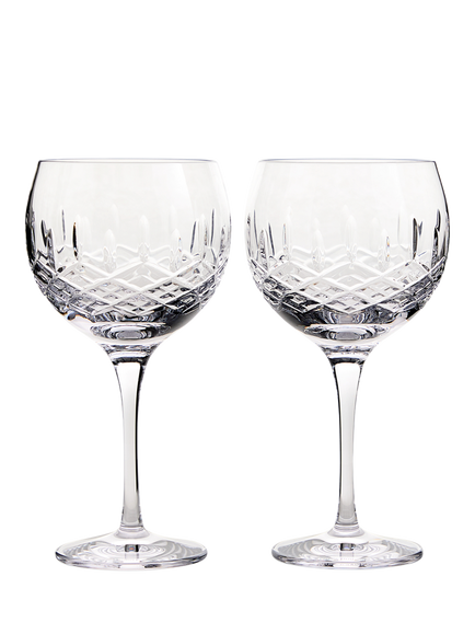 Royal Doulton Ashmere Cut Crystal Glass Gin Balloon Glass, Set of 2, 470ml, Clear, Clear