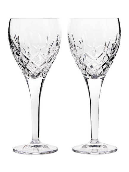 Royal Doulton Ashmere Crystal Cut Glass Wine Goblet, Set of 2, 300ml, Clear, Clear