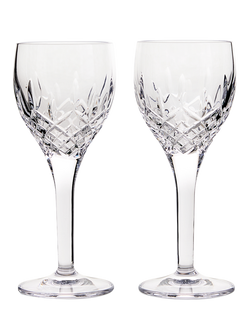 Royal Doulton Ashmere Crystal Cut Glass Wine Glass, Set of 2, 250ml, Clear, Clear