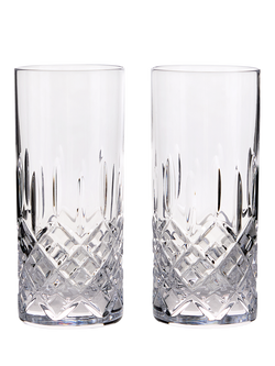 Royal Doulton Ashmere Crystal Cut Glass Highball, Set of 2, 320ml, Clear, Clear