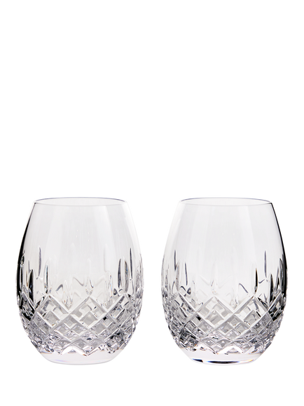 Royal Doulton Ashmere Crystal Cut Glass Rum Tumbler, Set of 2, 560ml, Clear, Clear
