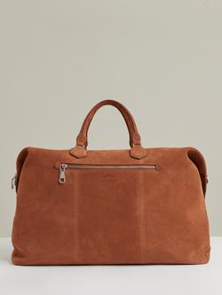 Reiss Theo Suede Holdall Bag, Tan, Light Tan