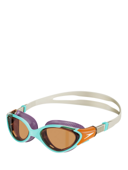 Speedo Women's Biofuse 2.0 Swimming Googles, Blue/Pumpkin, Blue/Pumpkin