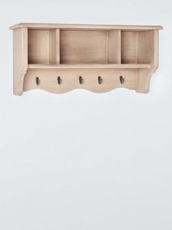 John Lewis Heritage 5 Hook Shelf Rack, Ash Wash - view 2, Ash Wash