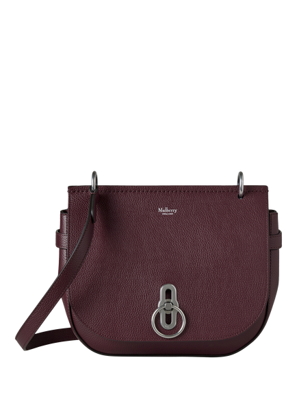 Mulberry Amberley Small Classic Grain Leather Satchel, Black Cherry