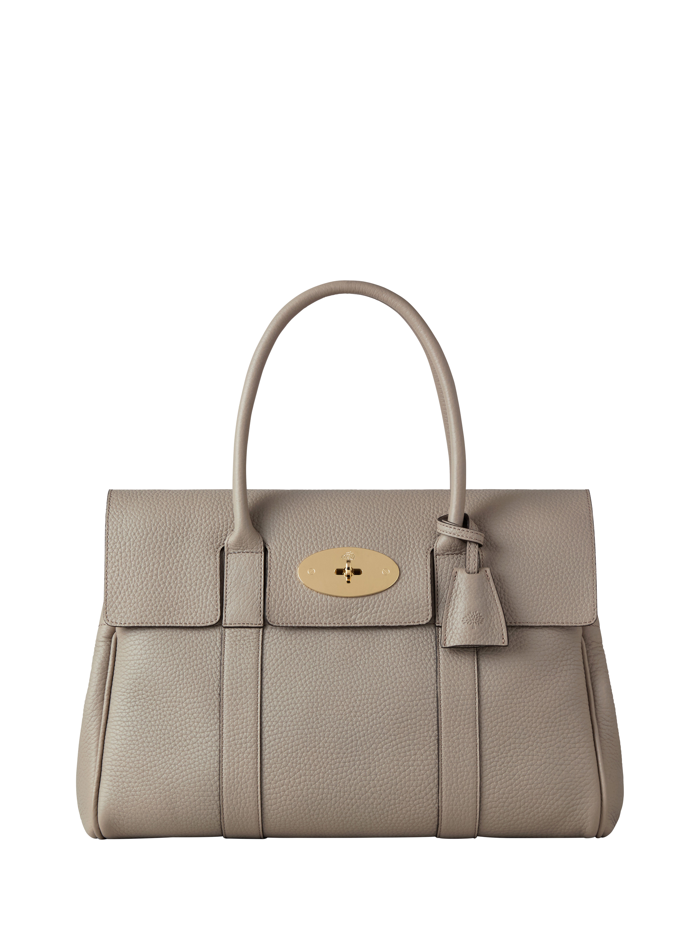 Product image 1 of 5, which shows Mulberry Bayswater Heavy Grain Leather Tote Bag, Cashmere Taupe