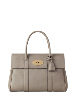 Mulberry Bayswater Heavy Grain Leather Tote Bag, Cashmere Taupe