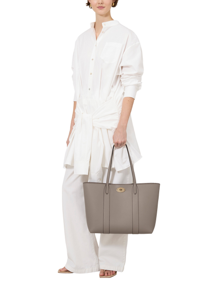 Mulberry Bayswater Small Classic Grain Leather Tote Bag - view 2, Cashmere Taupe