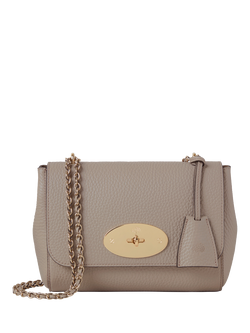 Mulberry Lily Heavy Grain Leather Chain Strap Shoulder Bag, Cashmere Taupe