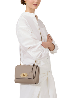 Mulberry Lily Heavy Grain Leather Chain Strap Shoulder Bag - view 2, Cashmere Taupe