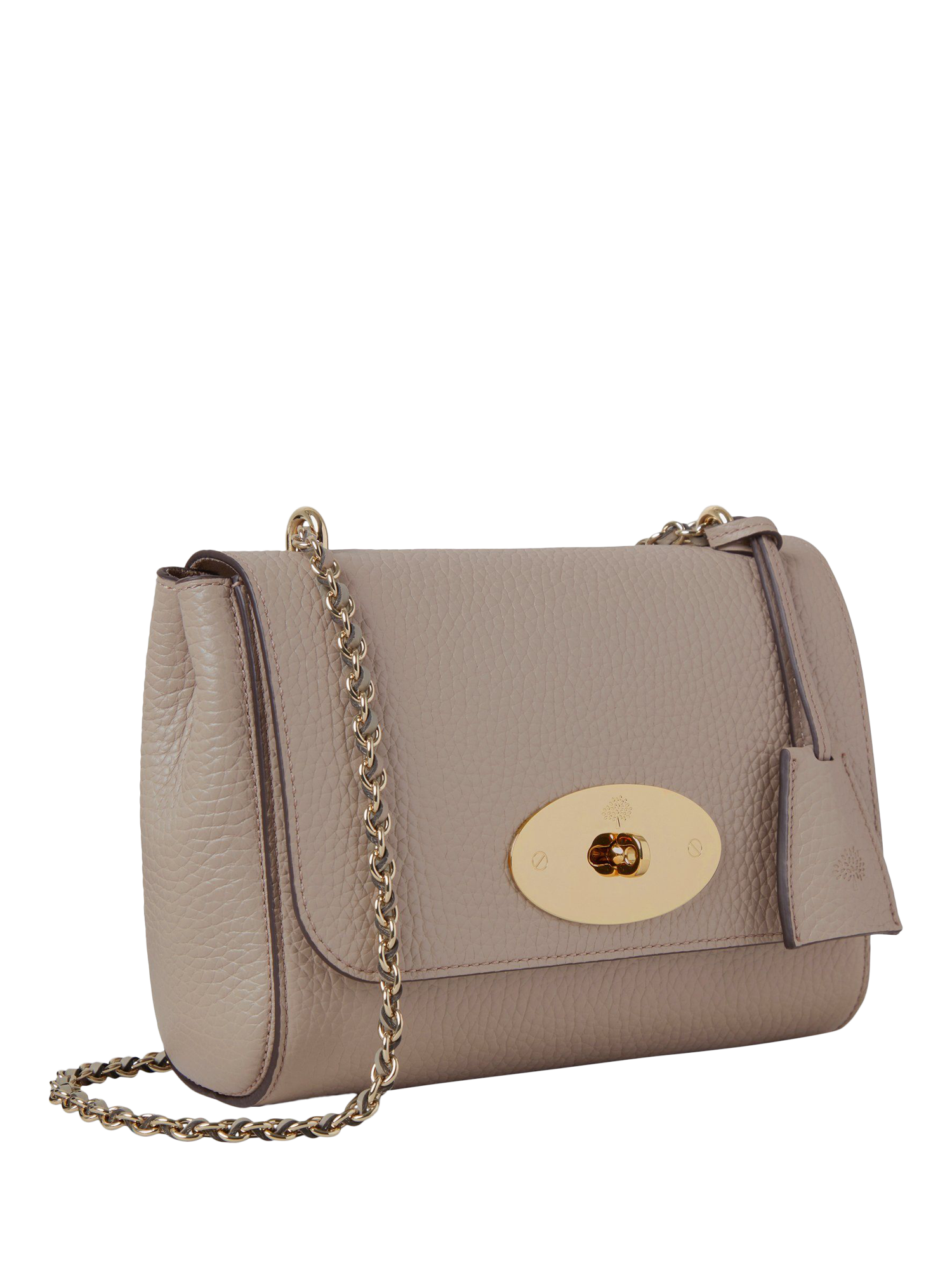 Product image 4 of 6, which shows Mulberry Lily Heavy Grain Leather Chain Strap Shoulder Bag, Cashmere Taupe