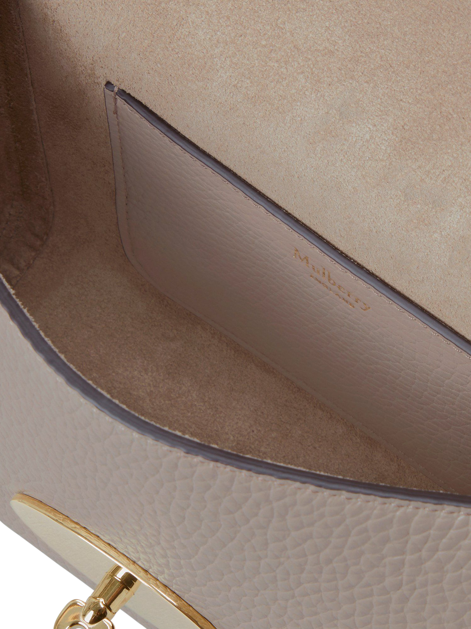 Product image 5 of 6, which shows Mulberry Lily Heavy Grain Leather Chain Strap Shoulder Bag, Cashmere Taupe