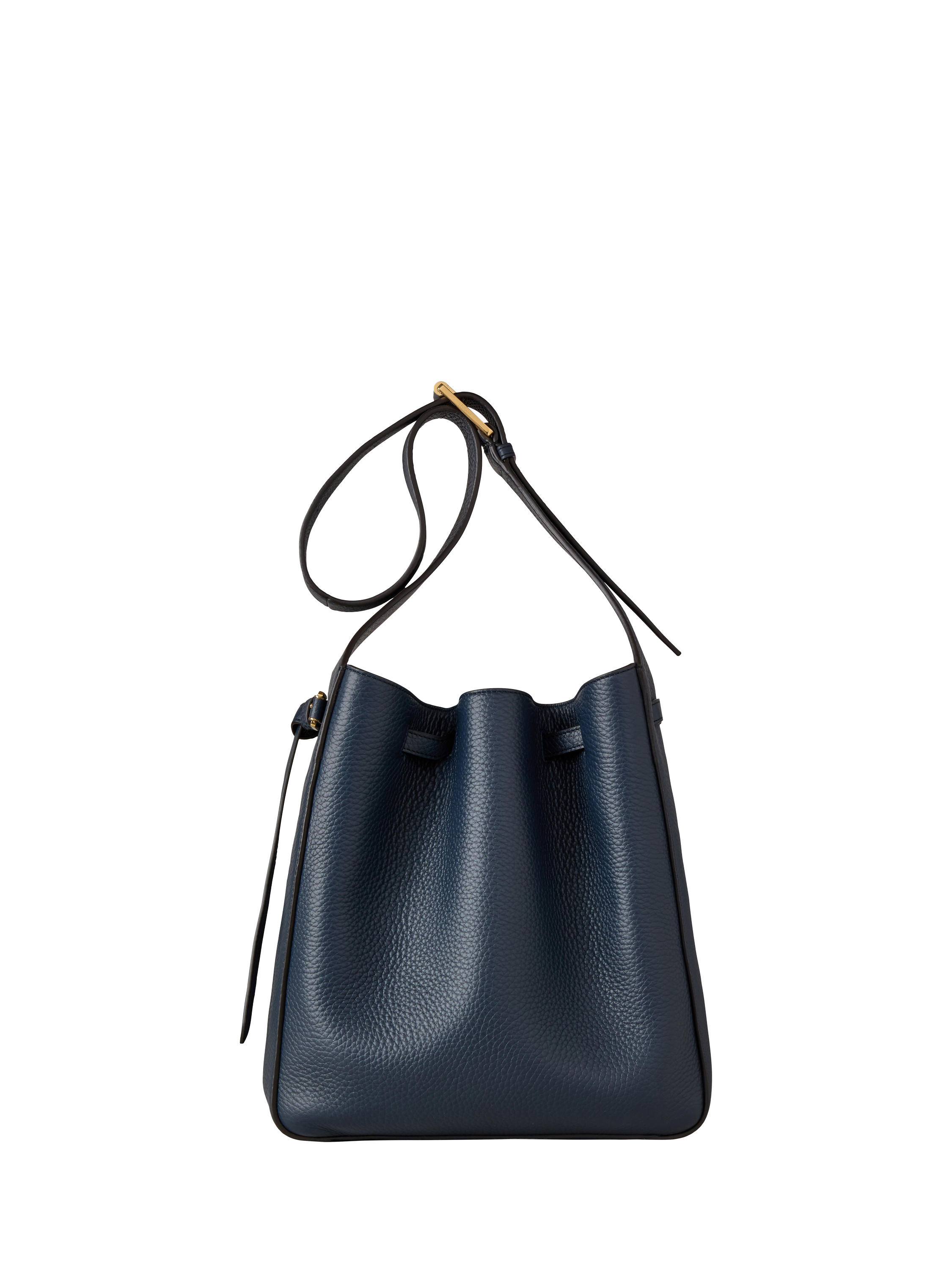 Product image 1 of 6, which shows Mulberry Lyra Leather Bucket Bag, Night Sky