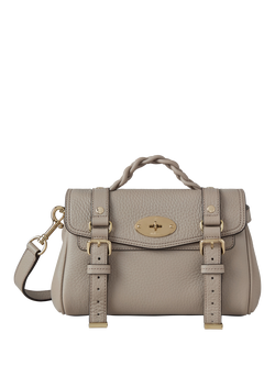 Mulberry Mini Alexa Heavy Grain Leather Cross Body Bag, Cashmere Taupe