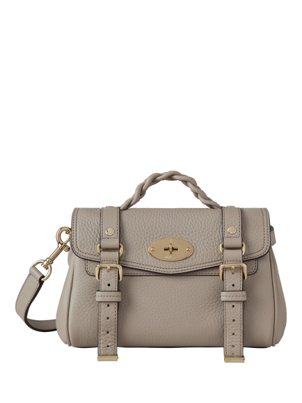 Mulberry Mini Alexa Heavy Grain Leather Cross Body Bag, Cashmere Taupe