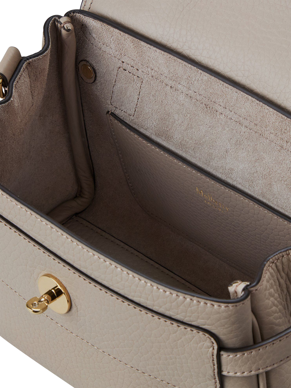 Product image 5 of 5, which shows Mulberry Mini Alexa Heavy Grain Leather Cross Body Bag, Cashmere Taupe