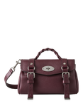 Mulberry Mini Alexa Heavy Grain Leather Cross Body Bag, Black Cherry