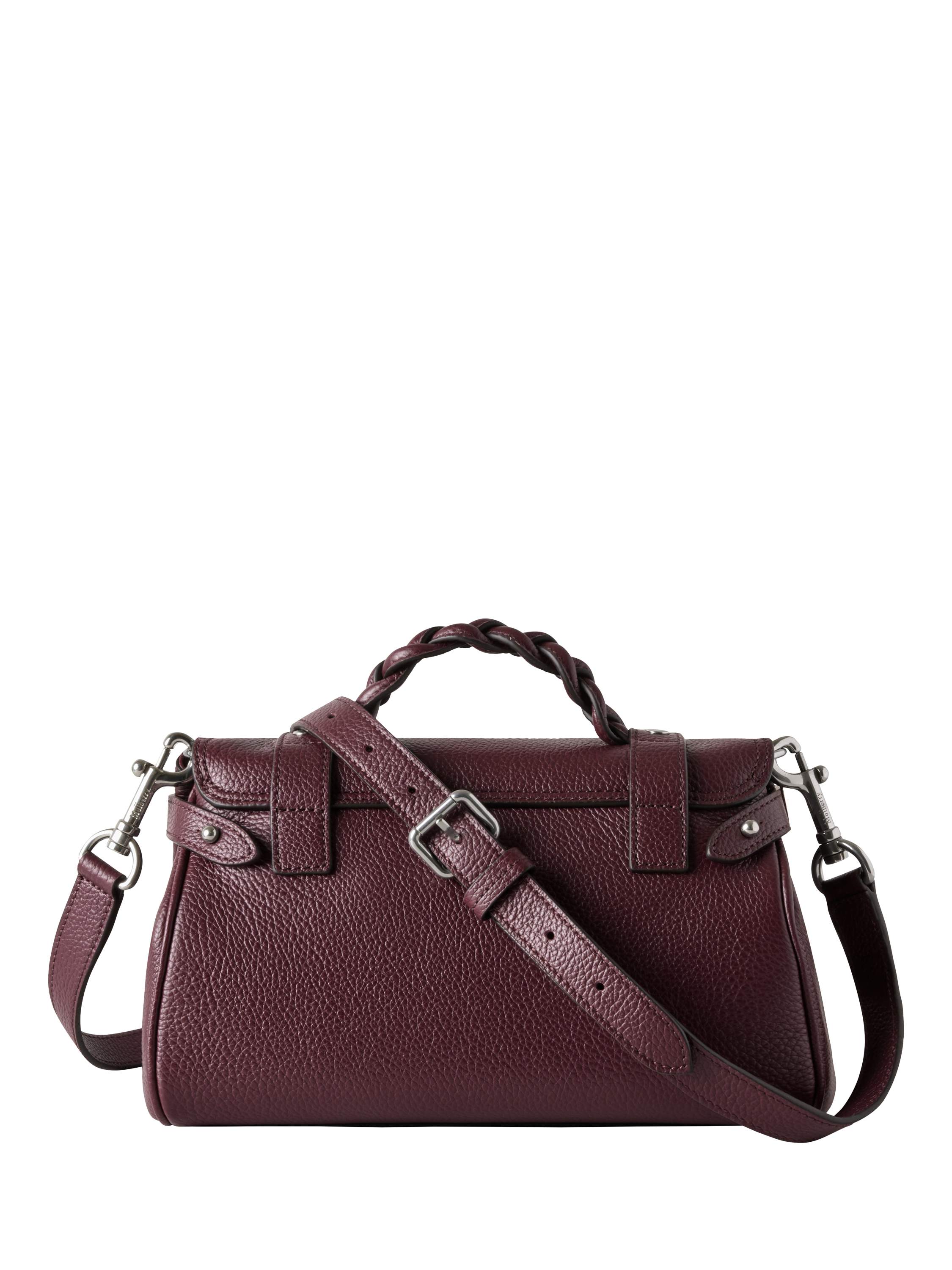 Product image 2 of 5, which shows Mulberry Mini Alexa Heavy Grain Leather Cross Body Bag, Black Cherry