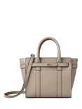 Mulberry Mini Zipped Bayswater Leather Handbag, Cashmere Taupe