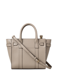 Mulberry Mini Zipped Bayswater Leather Handbag, Cashmere Taupe