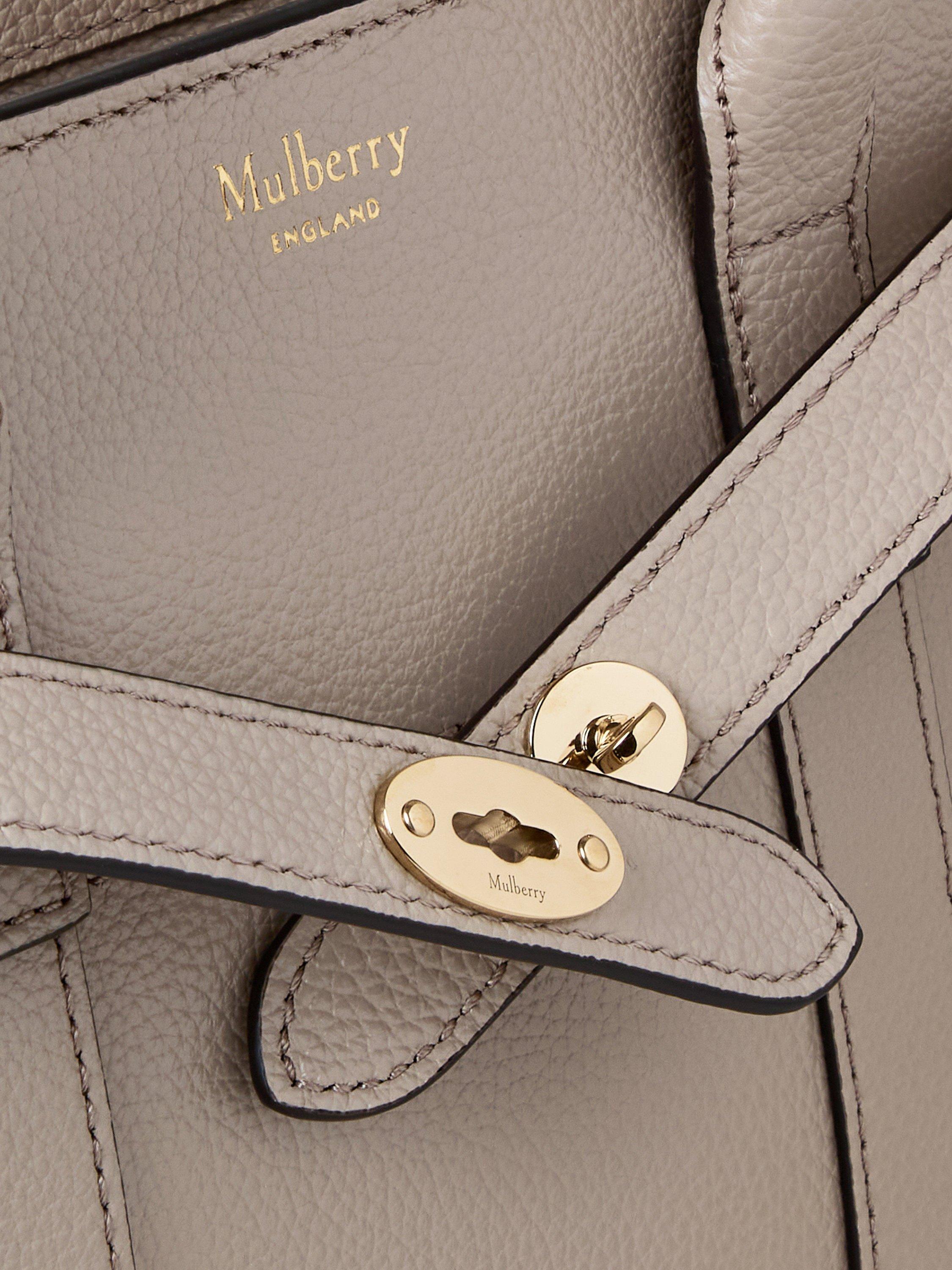 Product image 4 of 5, which shows Mulberry Mini Bayswater Zipped Classic Grain Leather Tote Bag, Cashmere Taupe