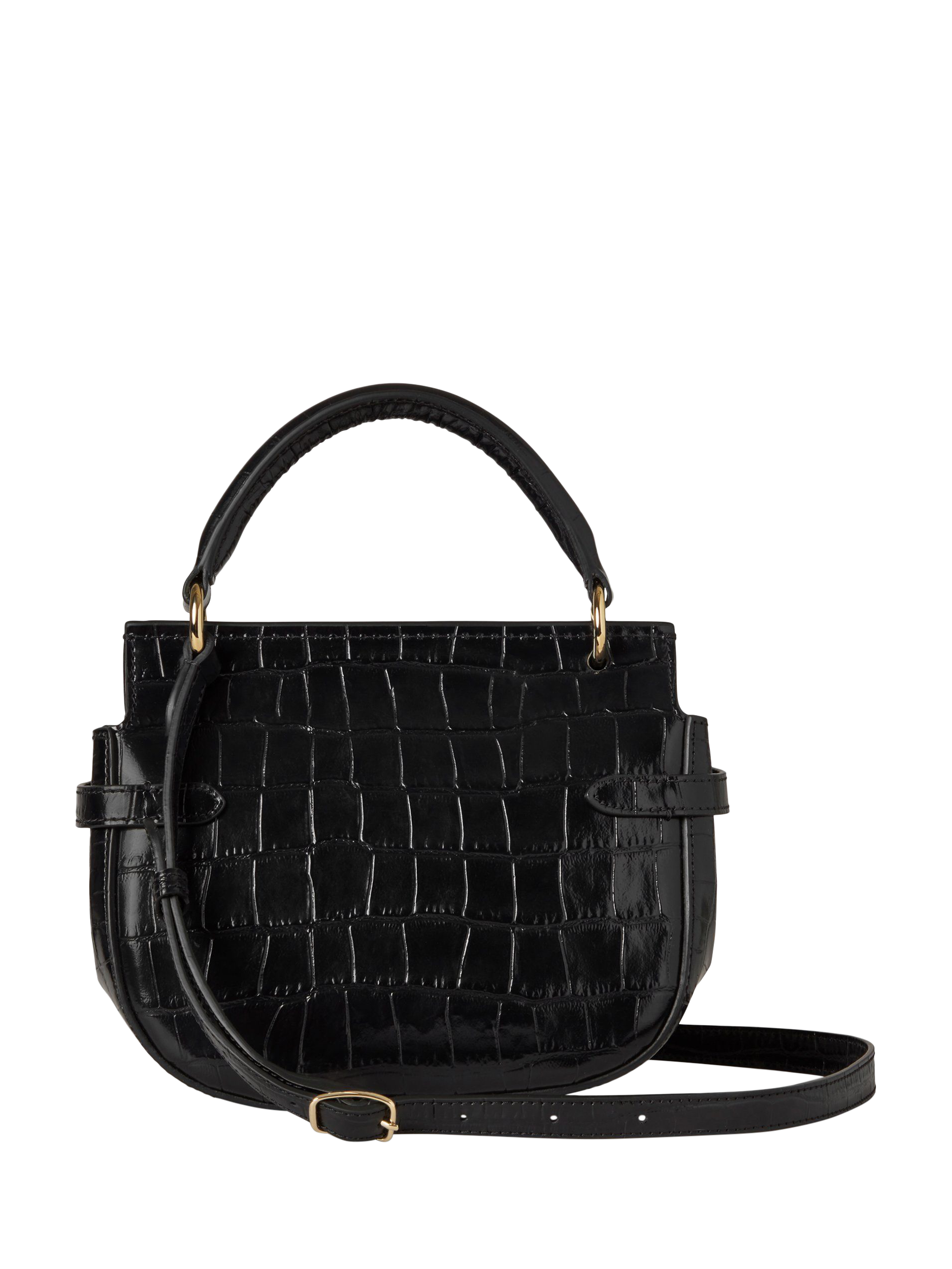 Product image 2 of 5, which shows Mulberry Small Amberley Croc Effect Leather Bag, Black