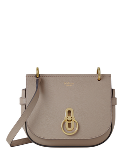 Mulberry Small Amberley Leather Crossbody Satchel Bag, Cashmere Taupe, Cashmere Taupe