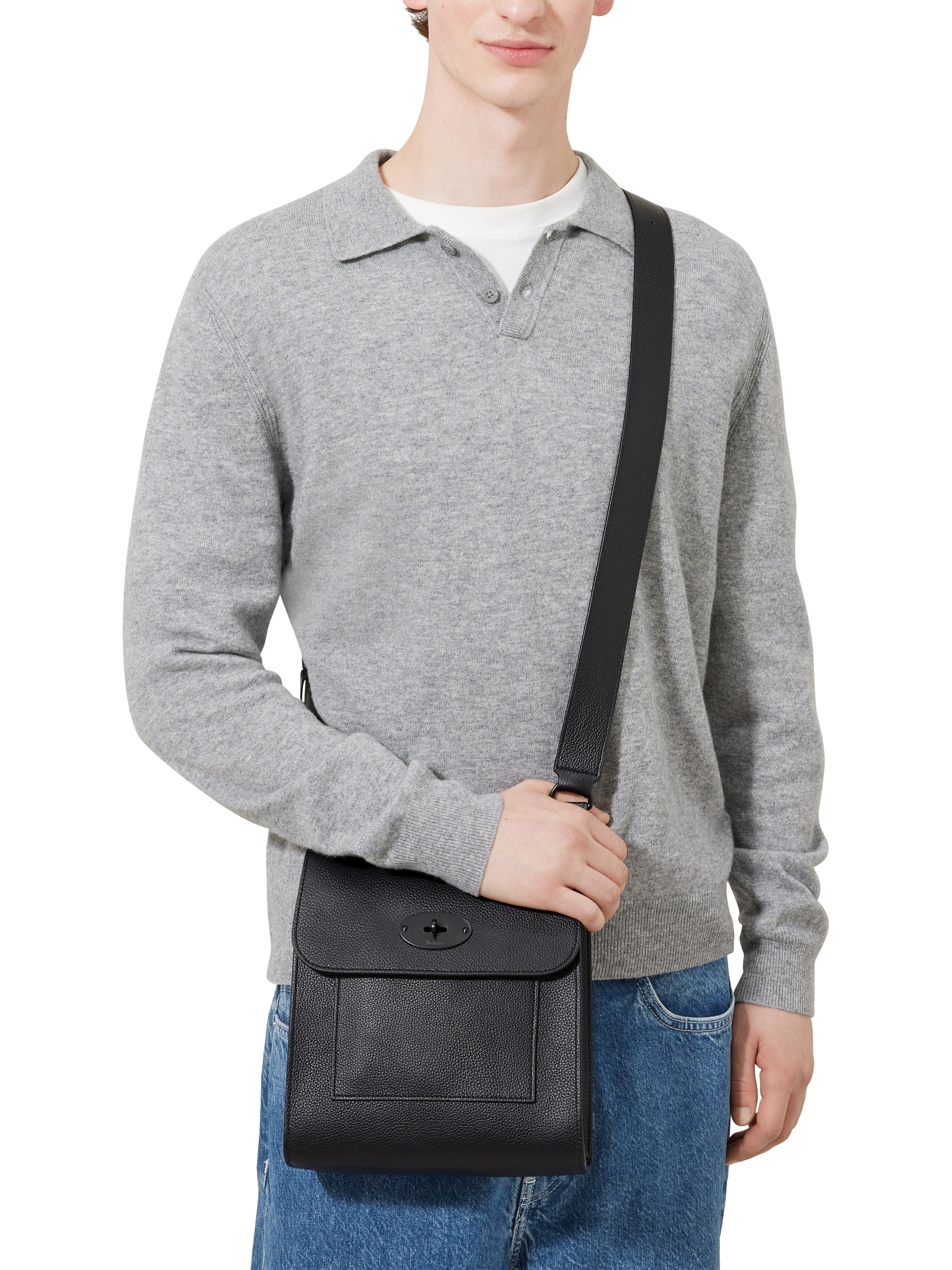 Product image 2 of 6, which shows Mulberry Antony Leather Satchel, Black