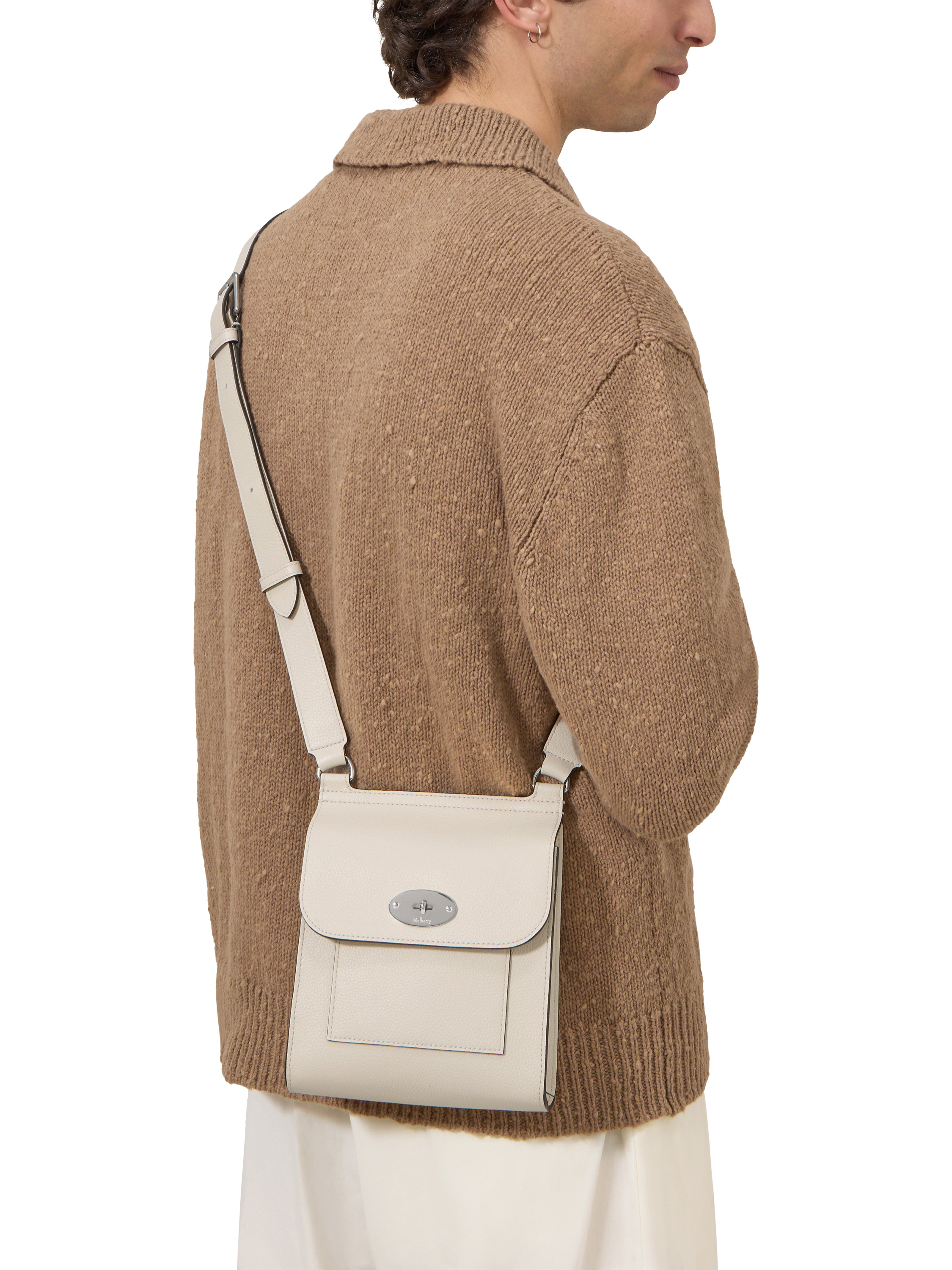 Product image 6 of 6, which shows Mulberry Small Antony Classic Grain Leather Satchel, Eggshell