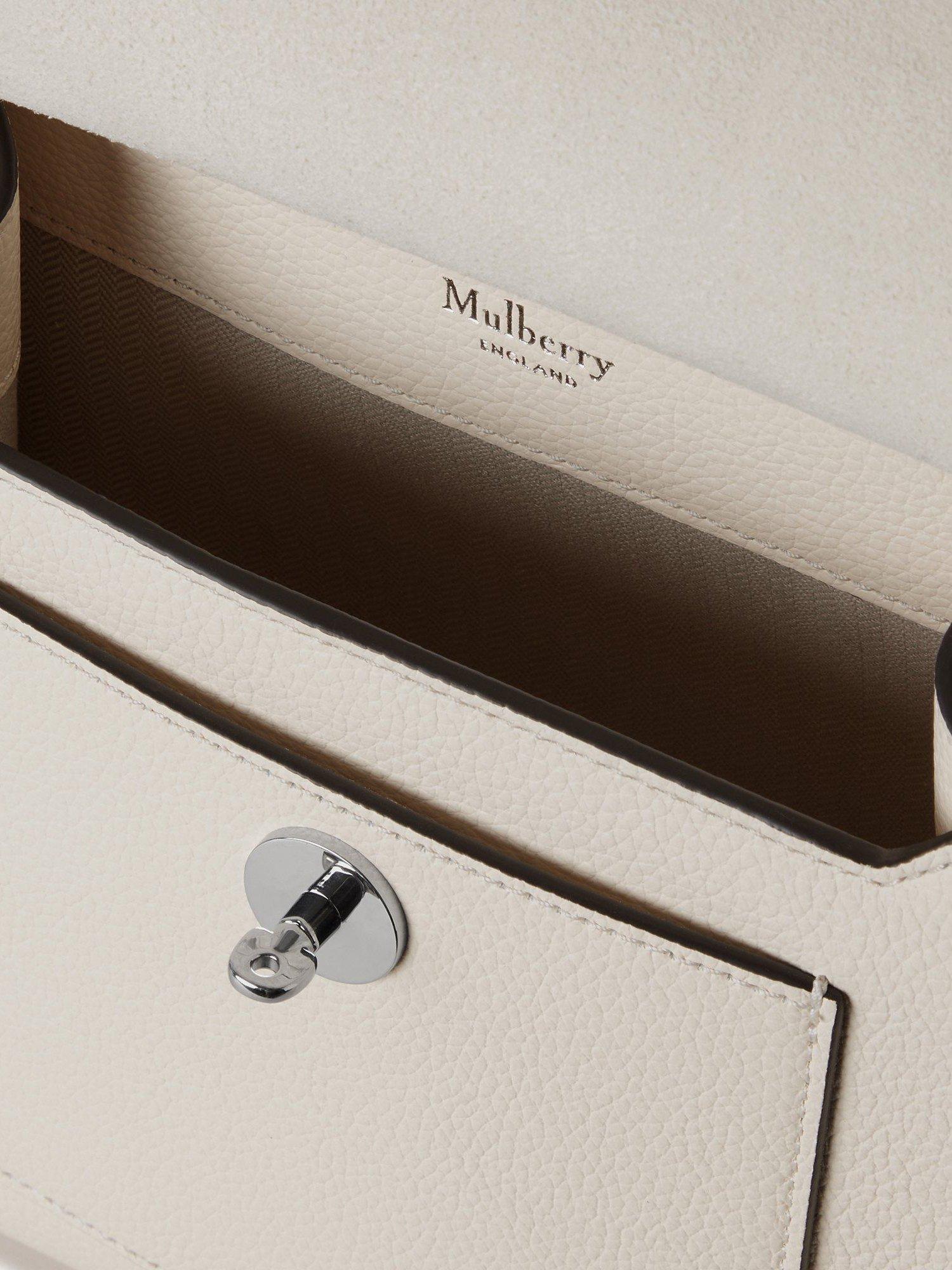 Product image 4 of 6, which shows Mulberry Small Antony Classic Grain Leather Satchel, Eggshell
