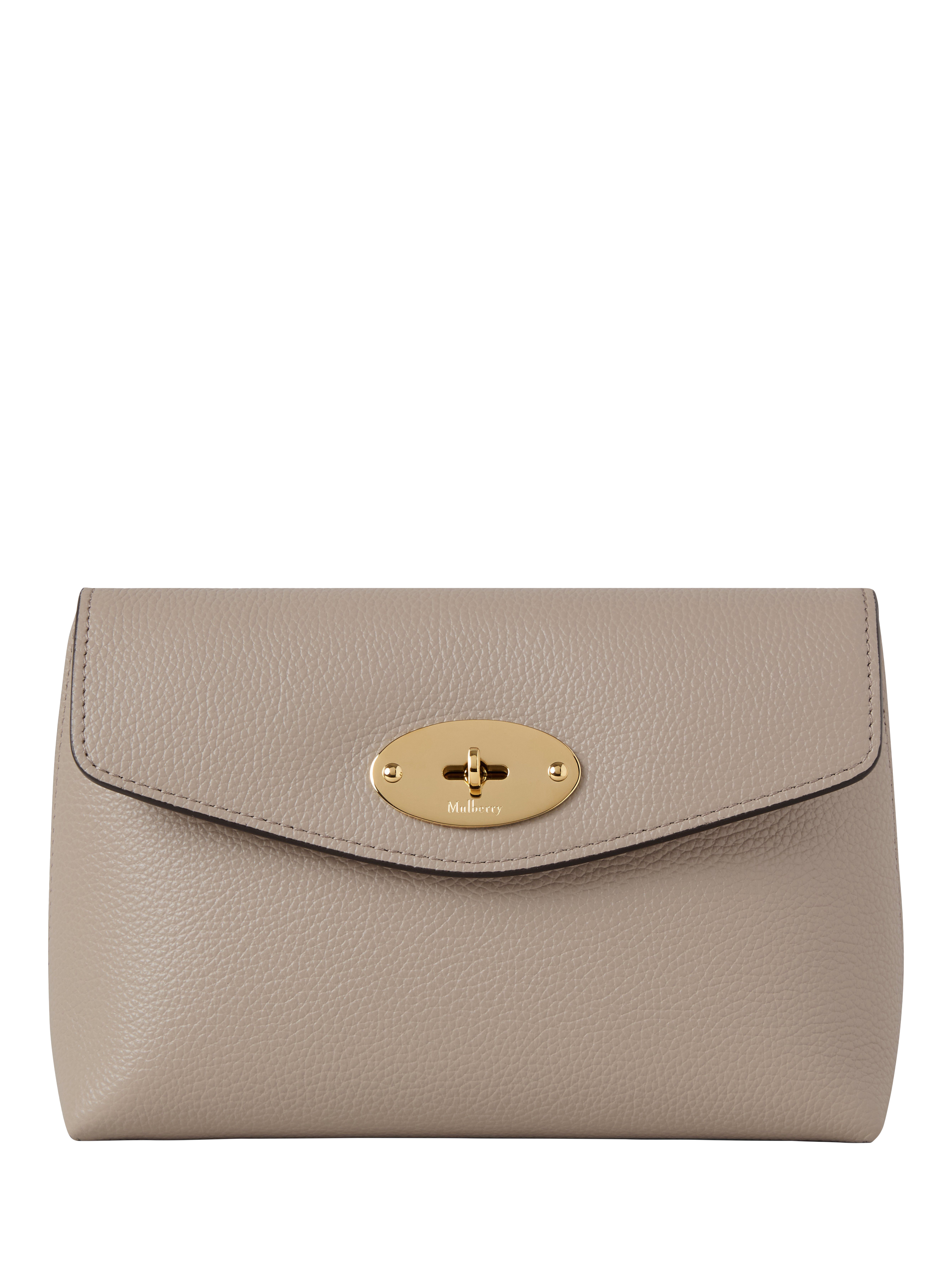 Product image 1 of 4, which shows Mulberry Darley Classic Grain Leather Small Cosmetic Pouch, Cashmere Taupe