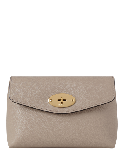 Mulberry Darley Classic Grain Leather Small Cosmetic Pouch, Cashmere Taupe