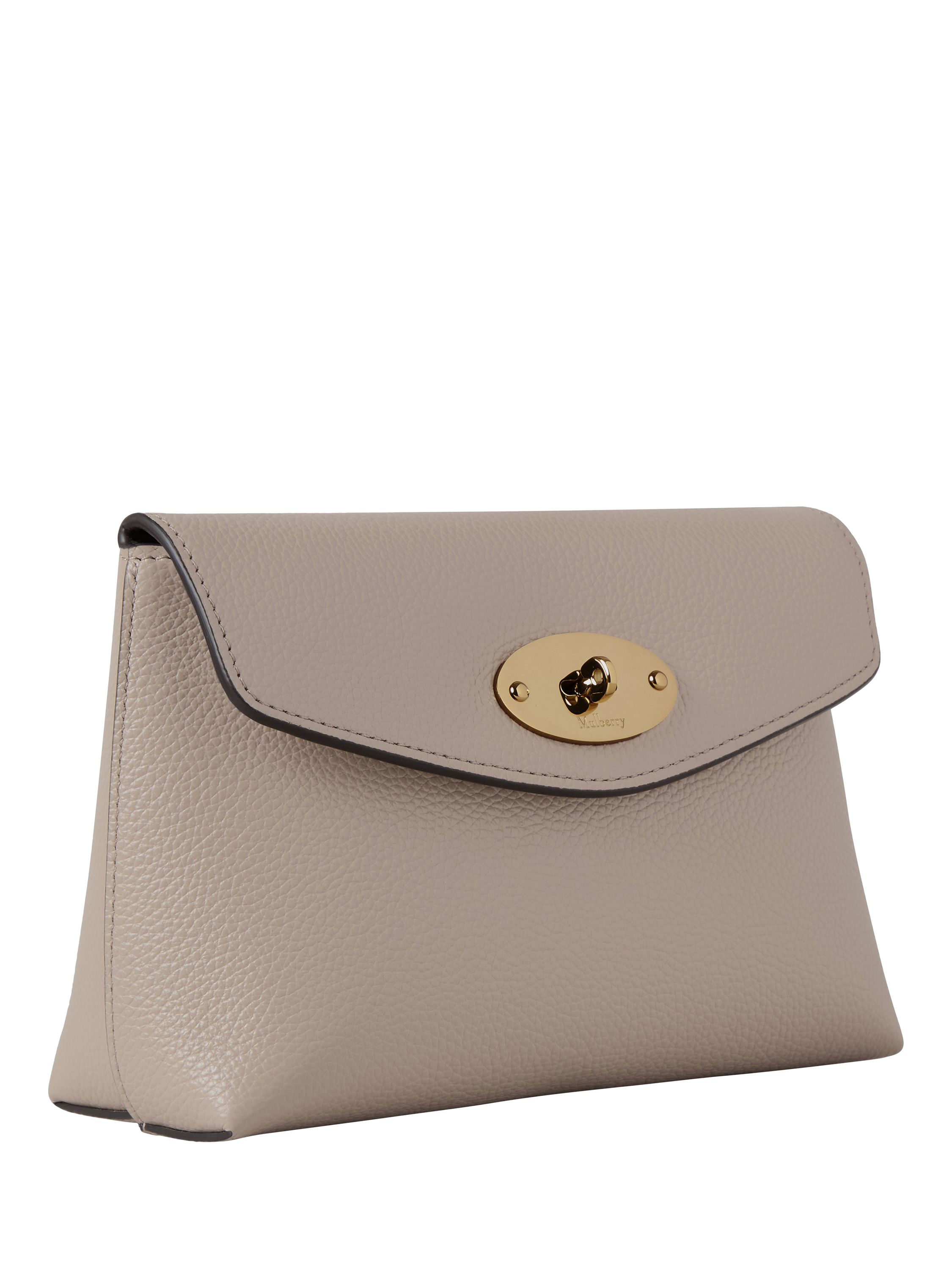 Product image 3 of 4, which shows Mulberry Darley Classic Grain Leather Small Cosmetic Pouch, Cashmere Taupe