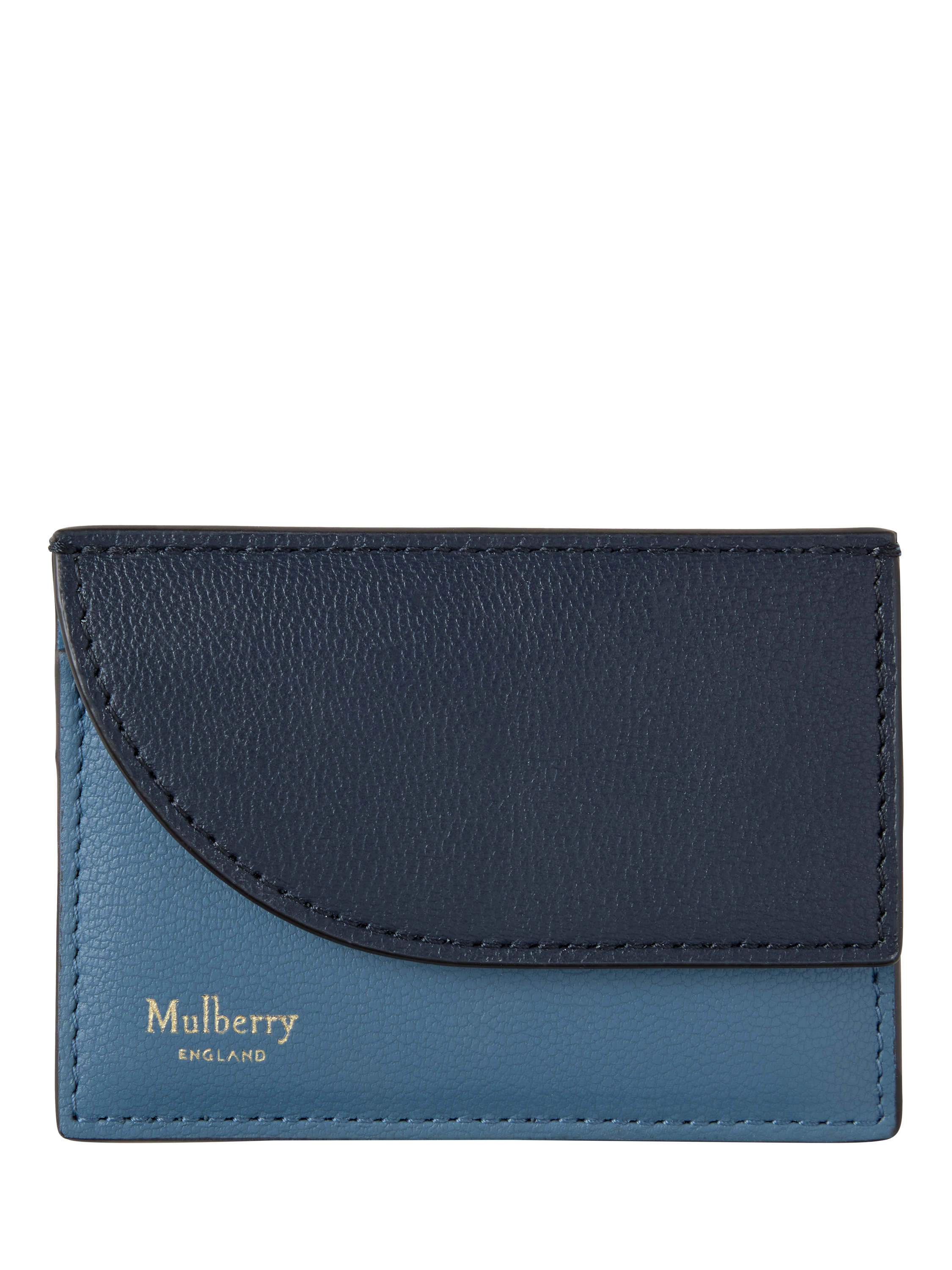 Product image 1 of 3, which shows Mulberry Leather Compact Cardholder, 	Brighton Blue/Night Sky