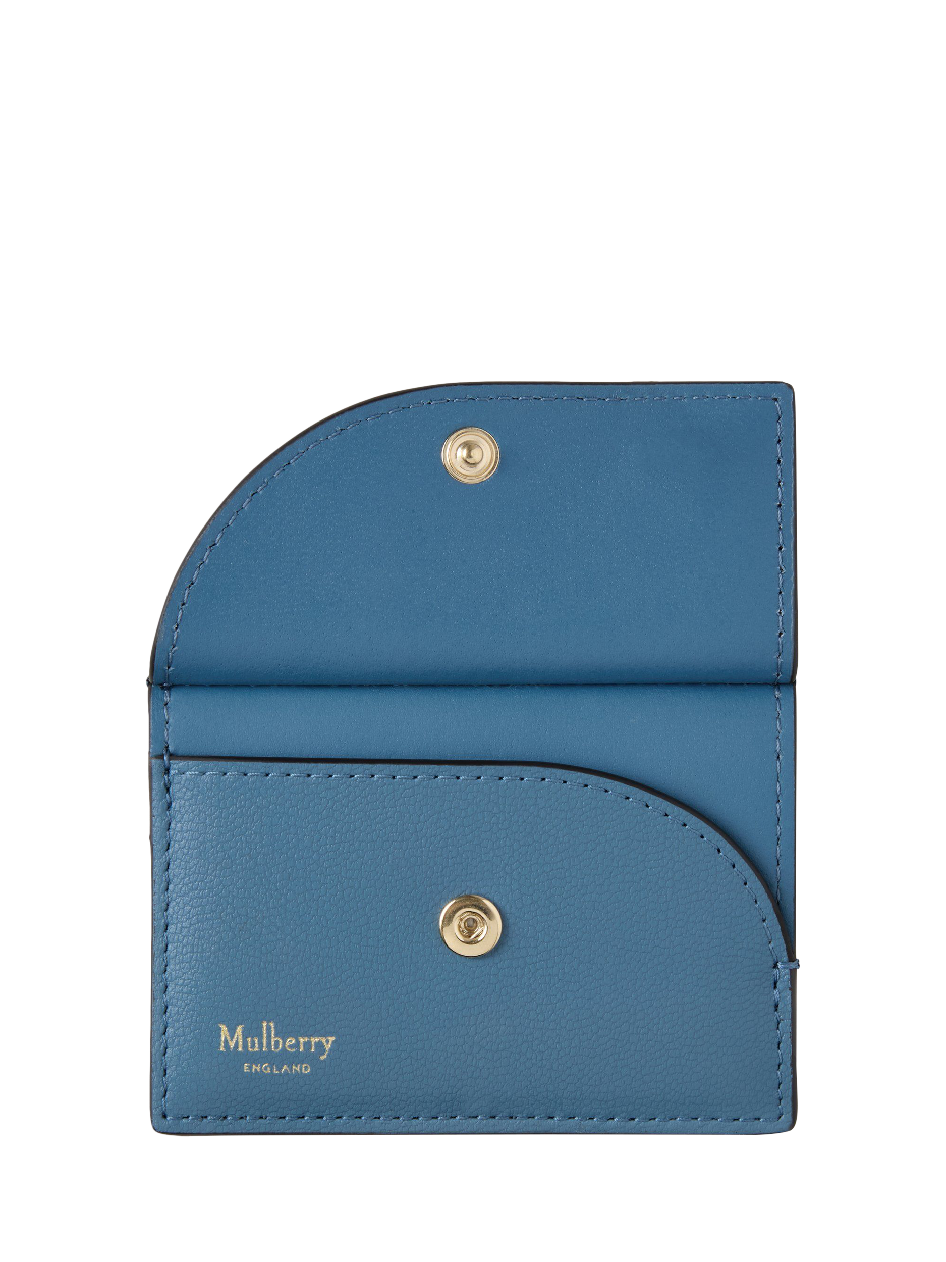 Product image 2 of 3, which shows Mulberry Leather Compact Cardholder, 	Brighton Blue/Night Sky