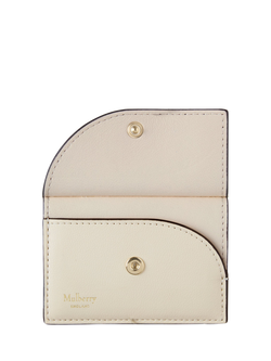 Mulberry Leather Compact Cardholder - view 2, Eggshell/Linen Green