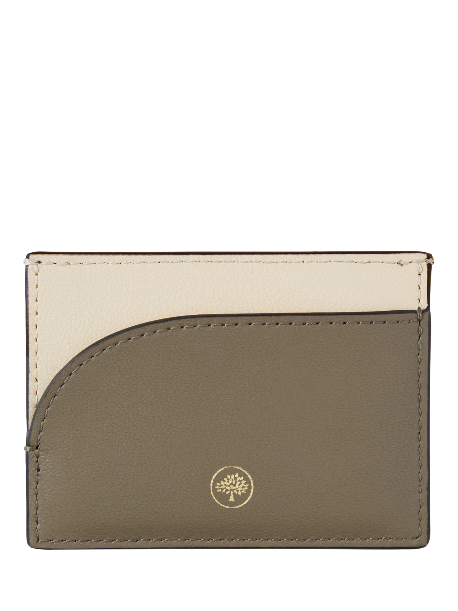Product image 3 of 3, which shows Mulberry Leather Compact Cardholder, Eggshell/Linen Green