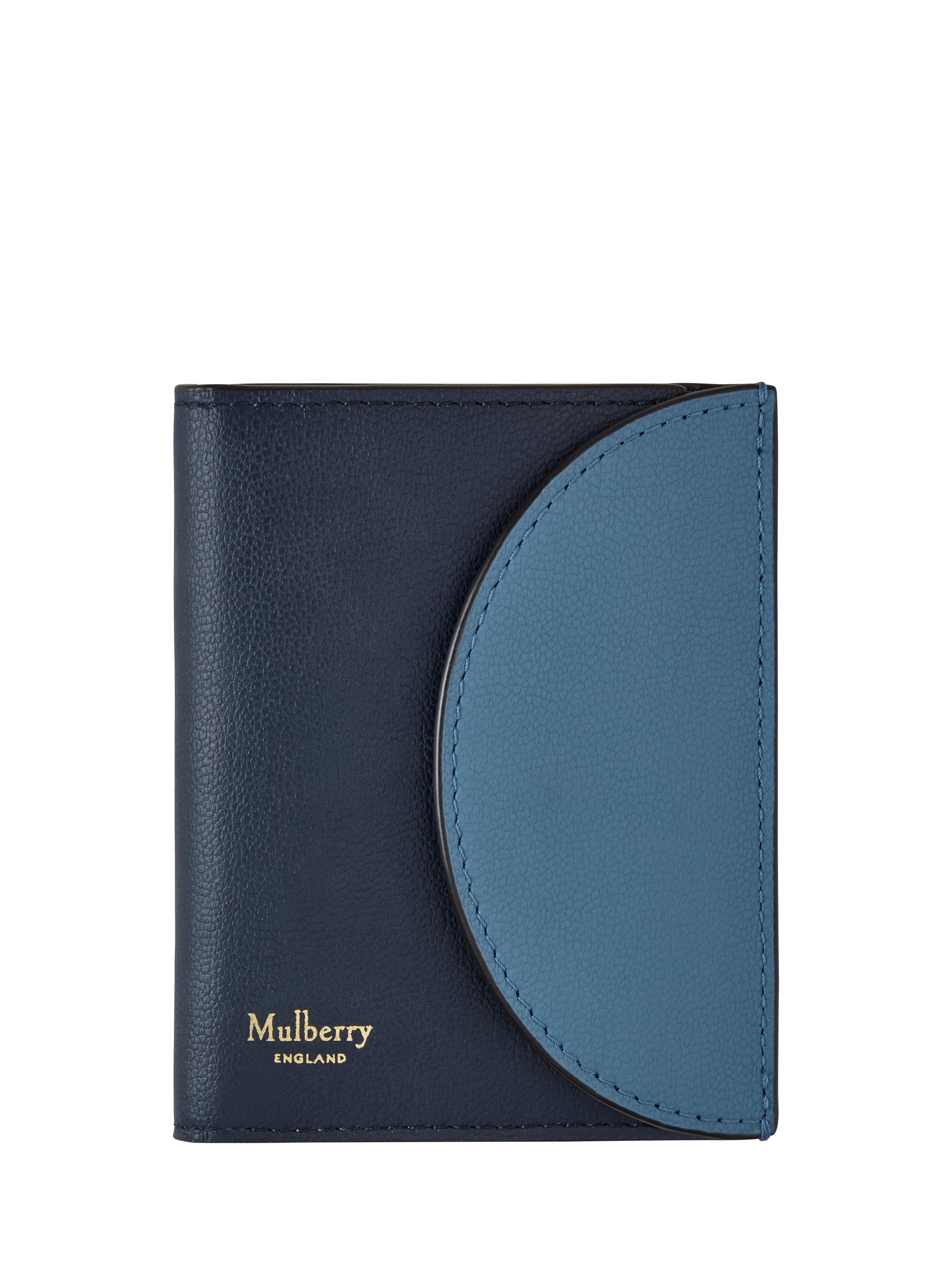 Product image 1 of 2, which shows Mulberry Leather Compact Bifold Wallet, Brighton Blue & Night Sky