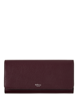 Mulberry Small Classic Grain Leather Continental Wallet, Black Cherry