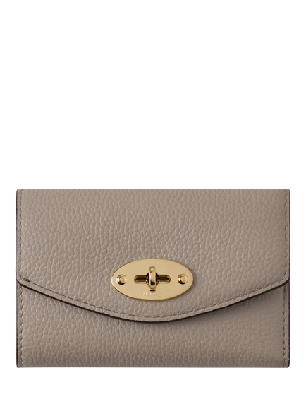 Mulberry Darley Small Classic Grain Leather Folded Multi-Card Wallet, Cashmere Taupe
