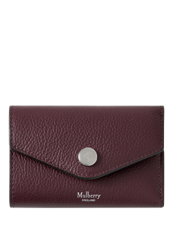 Mulberry Folded Multi-Card Small Classic Grain Leather Wallet, Black Cherry