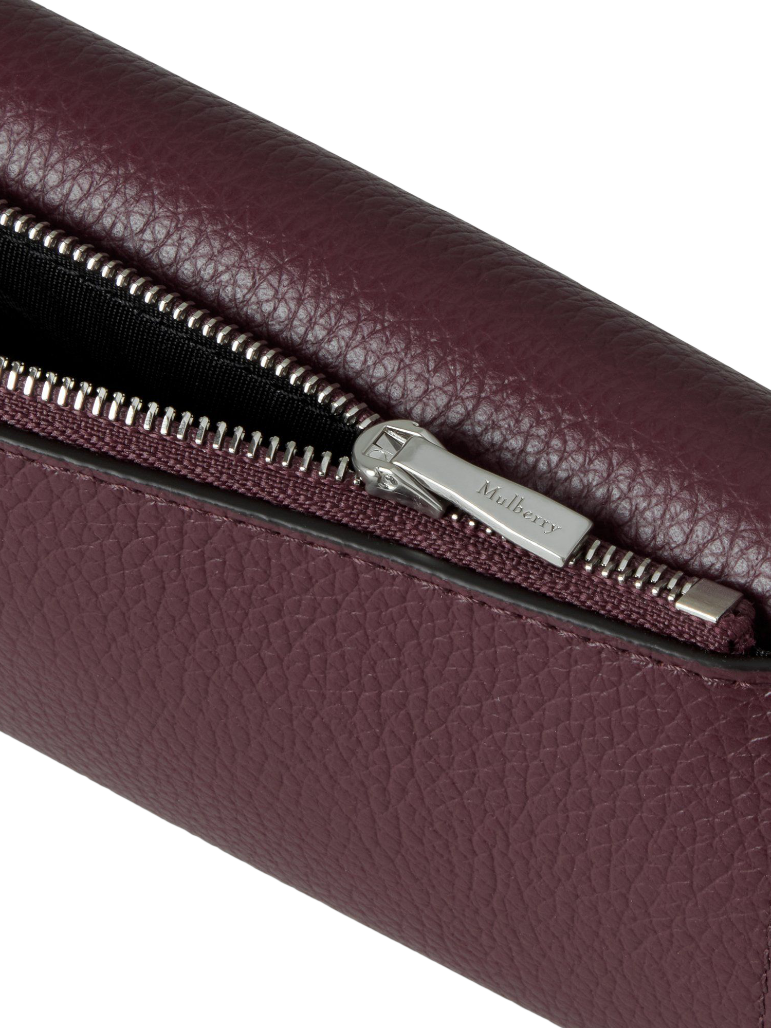 Product image 2 of 3, which shows Mulberry Folded Multi-Card Small Classic Grain Leather Wallet. Black Cherry