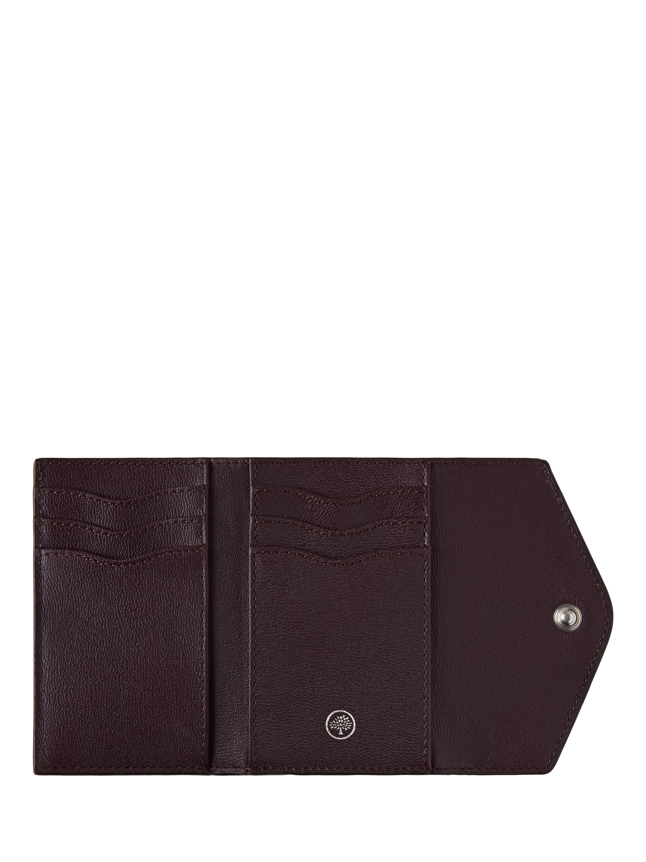 Product image 3 of 3, which shows Mulberry Folded Multi-Card Small Classic Grain Leather Wallet. Black Cherry
