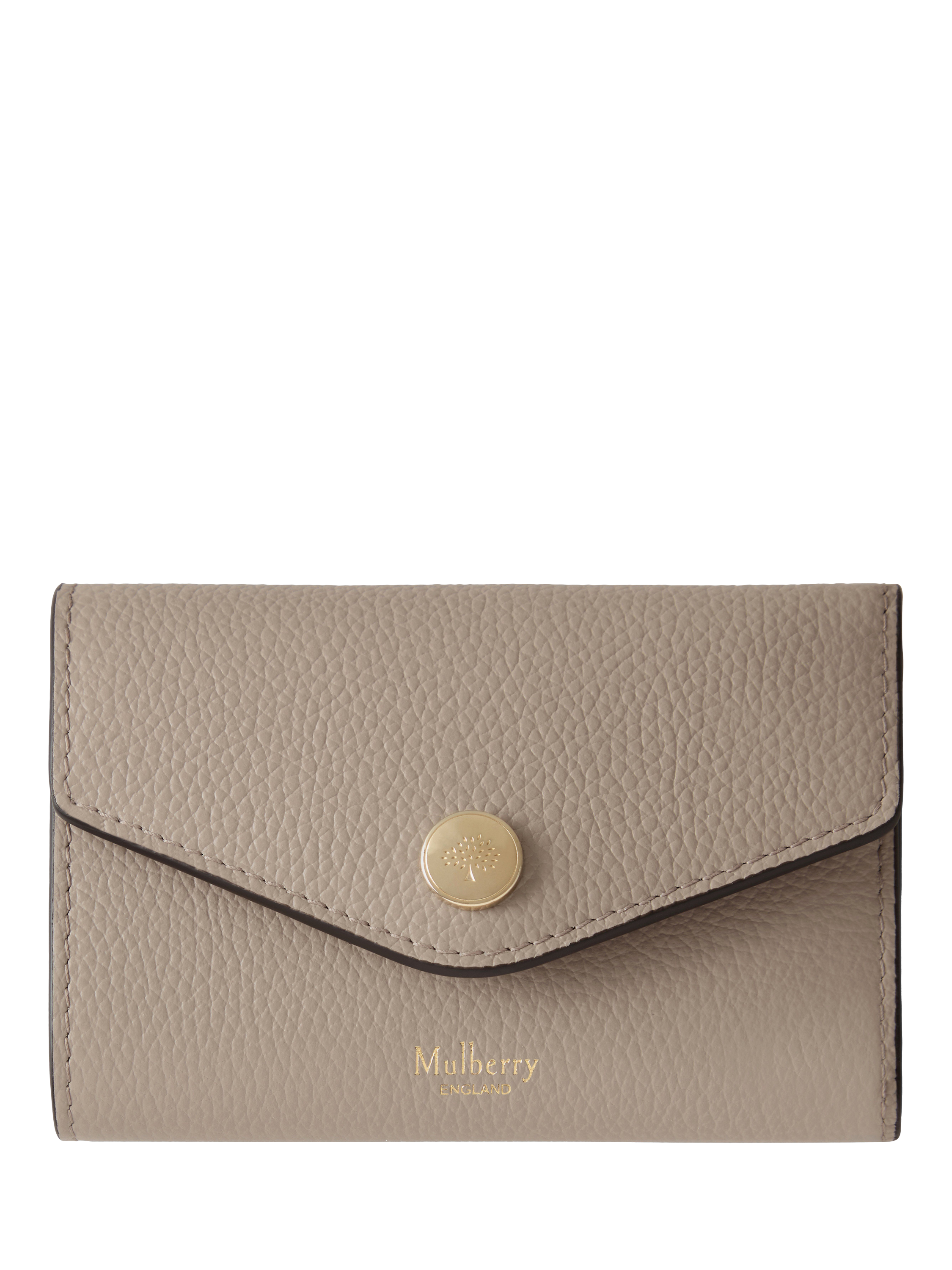 Product image 1 of 3, which shows Mulberry Folded Multi-Card Small Classic Grain Leather Wallet, Cashmere Taupe