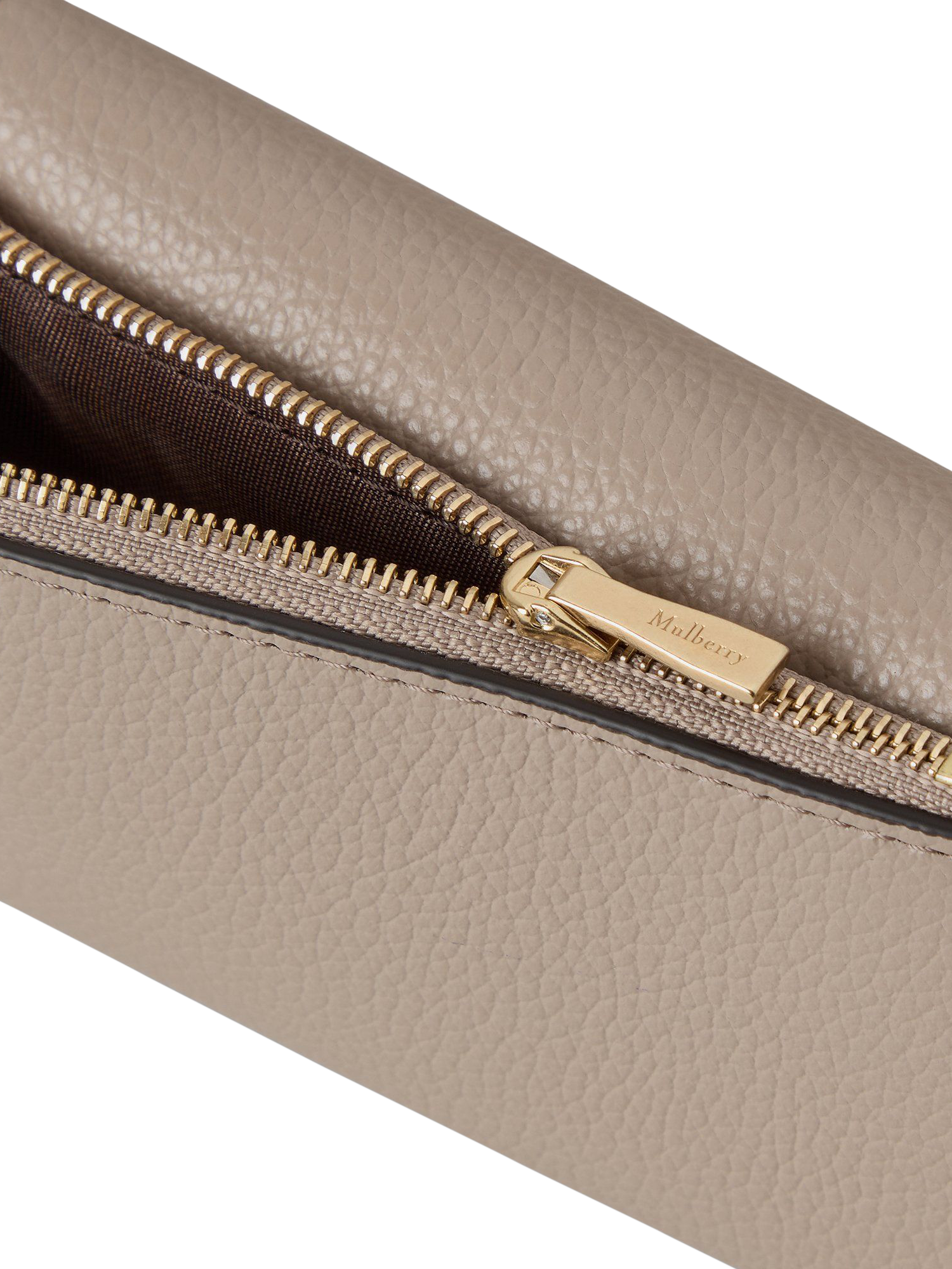 Product image 2 of 3, which shows Mulberry Folded Multi-Card Small Classic Grain Leather Wallet, Cashmere Taupe