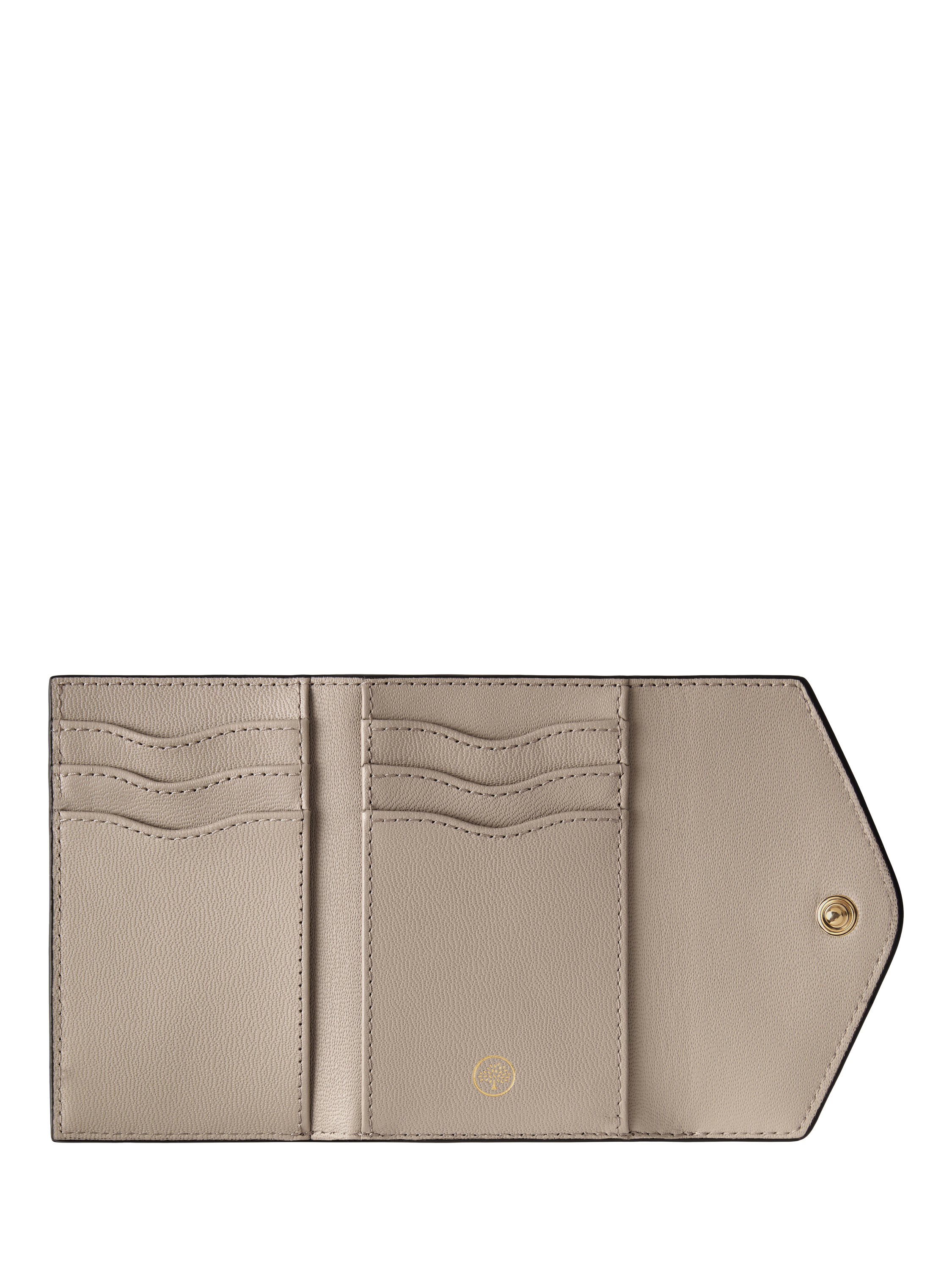 Product image 3 of 3, which shows Mulberry Folded Multi-Card Small Classic Grain Leather Wallet, Cashmere Taupe
