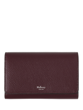 Mulberry Small Classic Grain Leather Medium Continental French Purse, Black Cherry