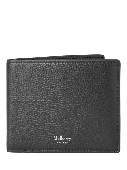 Mulberry Heritage Leather Bifold Coin Wallet, Black, Black