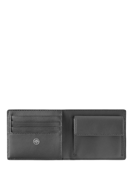 Mulberry Heritage Leather Bifold Coin Wallet, Black - view 2, Black