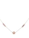 E.W Adams 9ct Gold Blush Pearl Necklace, Gold/Pink
